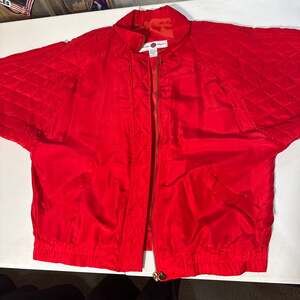 Milano Sport Vintage Red Silk Quilt Sleeve Jacket